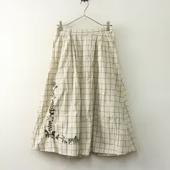 サマンサモスモス Samansa Mos2 SM2 チェック柄生地刺繍スカート F‖キナリ ボトムス ロング フレア イージー【2400014734911】