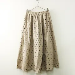 美品 サマンサモスモス Samansa Mos2 SM2 ドットスカート F‖ベージュ ボトムス 水玉 ロング フレア イージー【2400014734898】