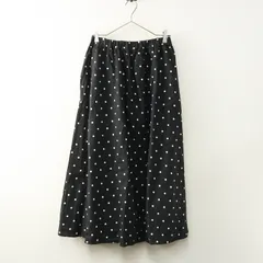 美品 サマンサモスモス Samansa Mos2 SM2 ドットスカート F‖ブラック ボトムス 水玉 ロング フレア イージー【2400014734904】