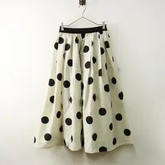サマンサモスモス Samansa Mos2 SM2 シアードットプリントスカート F‖オフホワイト×ブラック ボトムス 水玉【2400014754155】