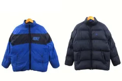 ナイキ NIKE 00s リバーシブル ダウンジャケット OLD ロゴ ネイビー ブルー XL