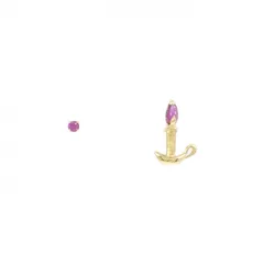 K18YG 合成石 ピアス