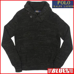 POLO RALPH LAUREN ラルフローレン セーター ニット S 古着 メンズ 黒 ブラック へちま襟 ショールカラー 長袖 ニット_セーターサイズS一覧←SEULB屋着古← TY4240