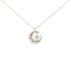 K18PG ムーン ダイヤモンド ネックレス 0.41CT