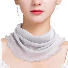 【人気商品】グッズ おしゃれ 夏用 プレゼント 贈り物 誕生日 敬老の日 女性用 レディース 冬用 チュールネット 首 日焼け防止 UVカット ネックウォーマー 紫外線対策 冷え防止 絹 マフラー ネックカバー シルク100% [fourfivesixはる]