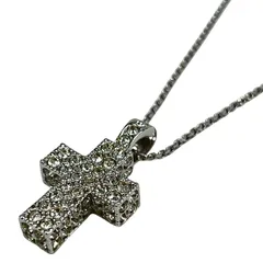 SWAROVSKI(スワロフスキー) ネックレス美品  - シルバー×クリア クロス(十字架)