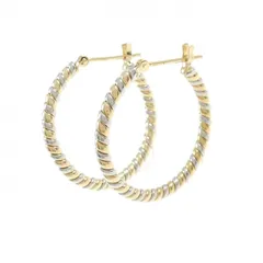 K18YG/PT フープ ピアス