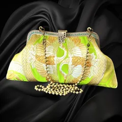 【No.677】着物リメイクバッグ、和風クラッチバッグ、着物ショルダーバッグ