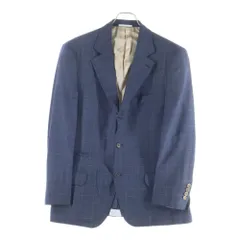 BRUNELLO CUCINELLI (ブルネロクチネリ) チェック総柄 ウール 3B テーラードジャケット ネイビーのサムネイル