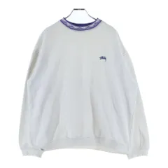 STUSSY (ステューシー) 80S VINTAGE ヴィンテージ 初期タグ 民族柄 モックネック エンブロイダリー ロゴ スウェット トレーナー グレー