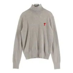 ami paris (アミパリス) ハートロゴ刺繍 タートルネックニットセーター FKS402.001 ベージュ