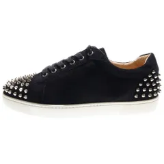 CHRISTIAN LOUBOUTIN (クリスチャンルブタン) スパイクスタッズ スウェードレザー ローカットスニーカー ブラック