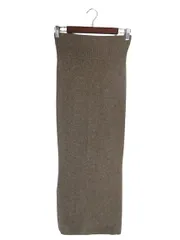 アダムエロペ Adam et Rope' スカート ニット ロング サイドスリット ゴムウエスト 無地 ブラウン サイズF QQQ