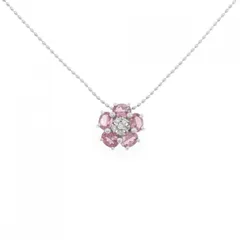 K18WG フラワー トルマリン ネックレス