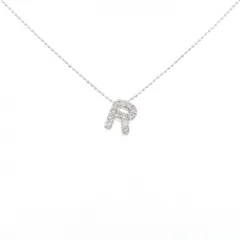 K18WG イニシャルR ダイヤモンド ネックレス 0.27CT