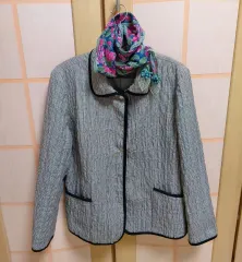 チェック キルティング ジャケット + (スカーフ サービス)