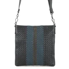 ボッテガヴェネタ ショルダーバッグ イントレチャート クラブ フュメ メッセンジャーバッグ 387302 BOTTEGA VENETA 黒