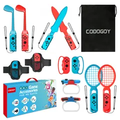 Switch Sports Accessories - CODOGOY 12 in 1 Switch Sports Accessories Bundle for Nintendo Switch Sports, Family Accessories Kit C 
