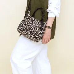 【COOCO】アニマル柄つまみハンドル2WAY トートバッグ ショルダーバッグ