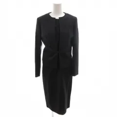 セオリーリュクス theory luxe フォーマル ワンピーススーツ セットアップ ジャケット ロング 半袖 ウール 36 紺 ネイビー /FF