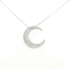 K18WG ムーン ダイヤモンド ネックレス 0.72CT