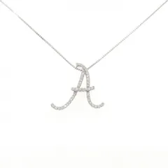K18WG イニシャルA ダイヤモンド ネックレス 0.21CT