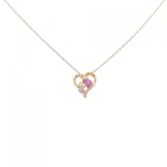 4゜C ハート 合成サファイヤ ネックレス