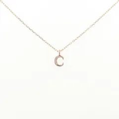 K18PG イニシャルC ダイヤモンド ネックレス 0.01CT