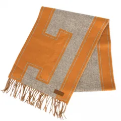 ❤お得なお品❤クリーニング済 Ｈ柄シルクマフラー ブラウン オレンジ エルメス ❤お得なお品❤クリーニング済 H柄シルクマフラー ブラウン オレンジ