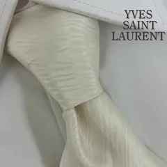 《美品》YVES SAINT LAURENT (イヴサンローラン) シルクネクタイ 総織柄 オフホワイト