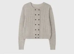 ルッケスト シャーシャー ダブル ボタン カーディガン ベージュ