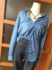 (텍あり 新品) 星パータン シャツ ライトブルー