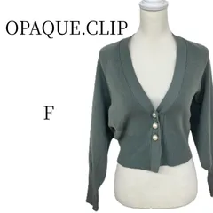 ★美品 OPAQUE.CLIP オペークドットクリップ ミントグリーン 長袖 カーディガン・ボレロ・アンサンブル FREE SIZE HMR104-48