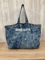 Y2K】DIESEL デニムトートバッグ ビッグロゴ ケミカルウォッシュ 平成