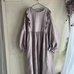 handmadeウィリアムモリス生地ワンピースfree五分袖 - メルカリ