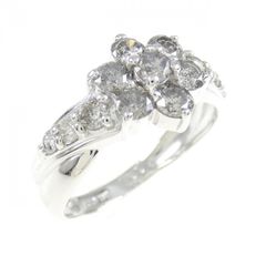 天然ダイヤ1.00ct フラワーモチーフリング Pt900 5.4g 11.5号 - メルカリ