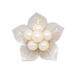 MIKIMOTO ミキモト 桜 フラワーモチーフ ブローチ シルバー/パール6粒【いおき質店】