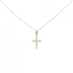 K18YG クロス ダイヤモンド ネックレス 0.3CT