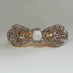 ヘアアクセサリー ヘアクリップ リボン　キラキラ