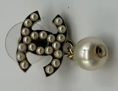 CHANEL シャネル ココマーク ピアス 07V フェイクパール ドロップ ゴールド 片耳のみ