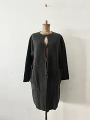 【美品】evameva　ウールキャメル　畦ローブ　チャコールグレー　サイズM　のサムネイル
