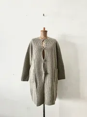 【美品】evameva　ウールキャメル　畦ローブ　グレー　サイズM　のサムネイル