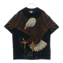 VINTAGE (ヴィンテージ) 90s EAGLE イーグル オーバープリント Tシャツ 半袖カットソー ブラック