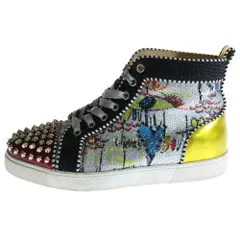 CHRISTIAN LOUBOUTIN (クリスチャンルブタン) LOU SPIKES WOMAN ORLATO FLAT FLASH ウィメンズ スパイクスタッズ ハイカットスニーカー