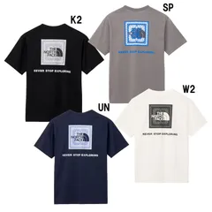 ザ・ノース・フェイス THE NORTH FACE  ショートスリーブバンダナスクエアロゴティー（メンズ） アウトドア Tシャツ 半袖  24SS (NT32446)、ブラック2(K2)