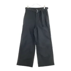 sacai 21ss ドローストリングパンツ　黒スラックス　チノパン sacai - 参考上代58300円 Sacai 21SS ドローストリングスパンツ