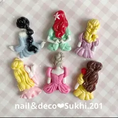 スピード発送！再入荷！プリンセス　デコパーツ6個セット♡No.201