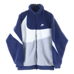 NIKE (ナイキ) SWSH FULL ZIP JKT リバーシブル ボア フリース ジャケット ブルー/ホワイト