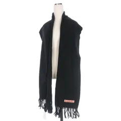 アクネ ストゥディオズ Acne Studios フリンジウールスカーフ ナロー マフラー 小物 200×45  ブラック 黒 CA0210 国内正規