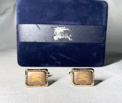 美品 Burberry バーバリー ホースナイトロゴ 騎士デザイン カフス カフリンクス ボタン ブロンズ＆ゴールド メンズアクセサリー 付属有